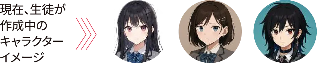 現在、生徒が作成中のキャラクターイメージ