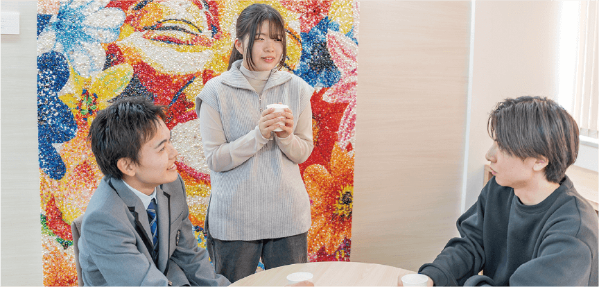 キャンパス、学習室は、自由利用。