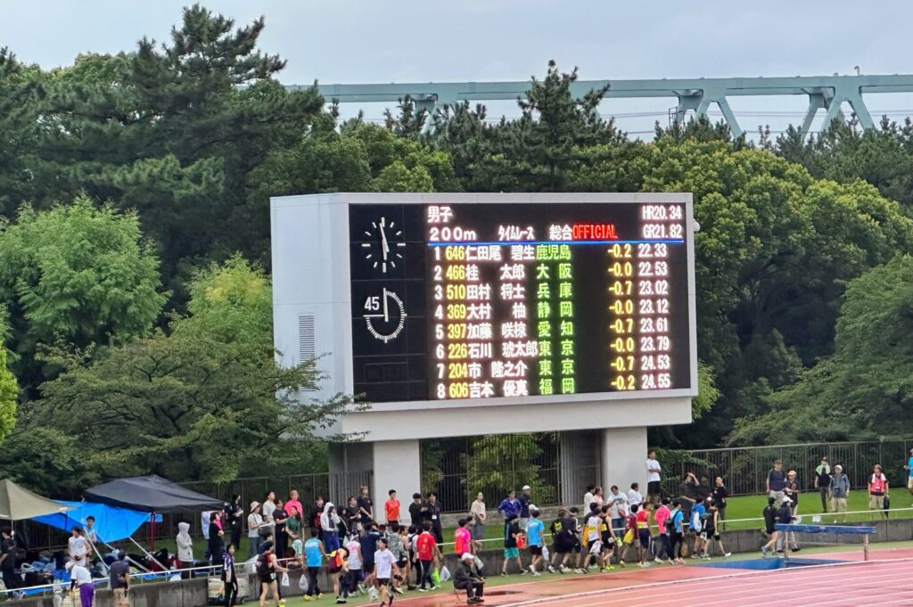 インターハイ　男子200m走の結果