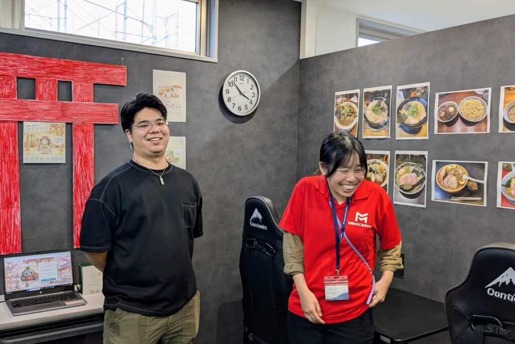 秋のオープンキャンパスフェスティバル　東京キャンパス会場　MSC神社＆ラーメン部展示